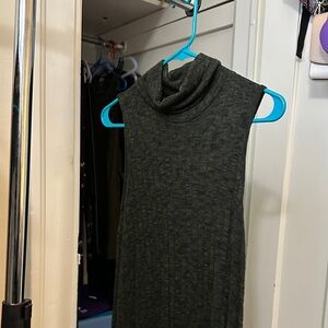 Forever 21 Sleeveless Cowl Neck Sweater Dress - dark green